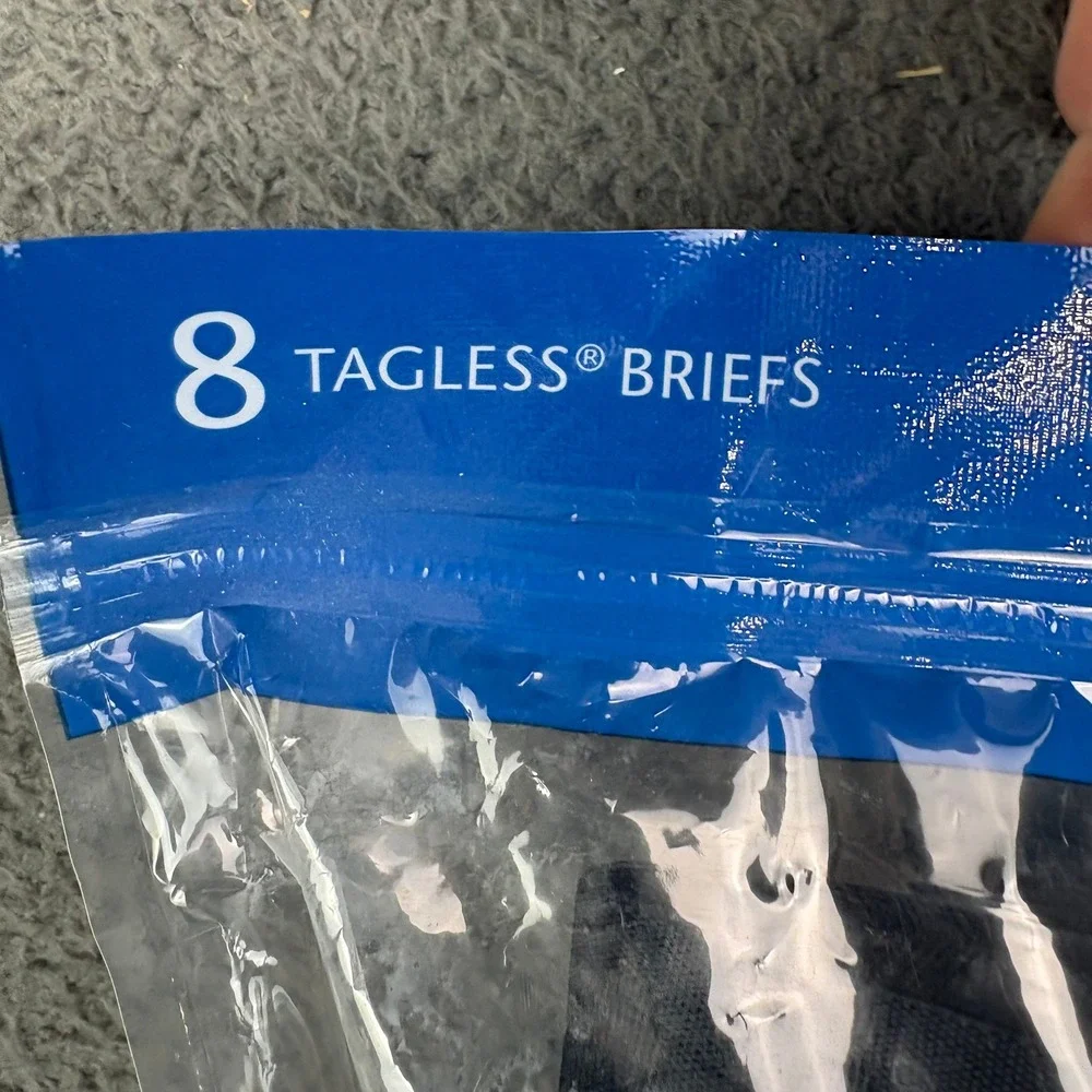 Hanes Best Mens 8 Pack Tagless Briefs Black Gray Large 36-38 SCB6B8